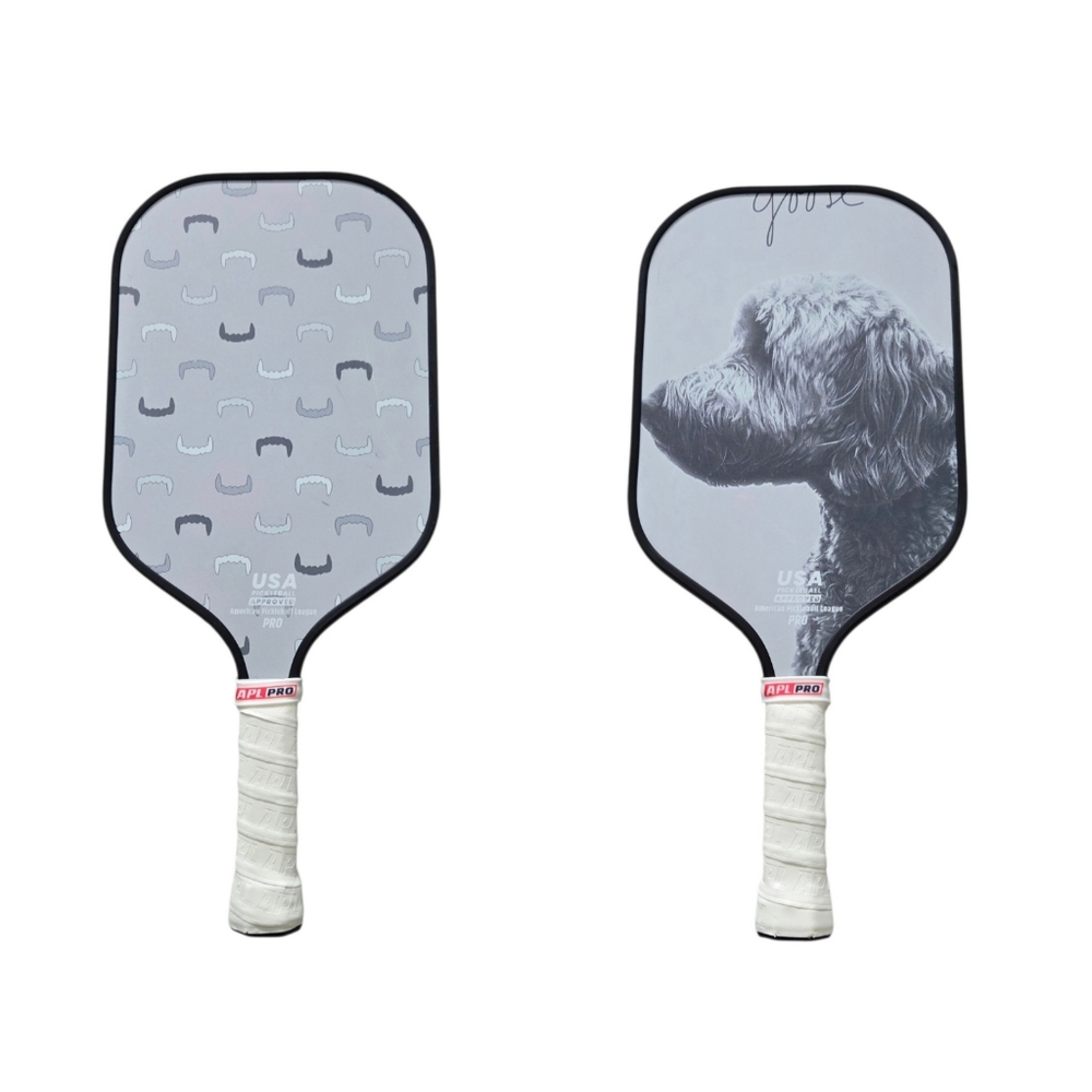 APL Pro‎ Pickleball Paddle USA Approved Dog Graphic Composite Gray Performance
